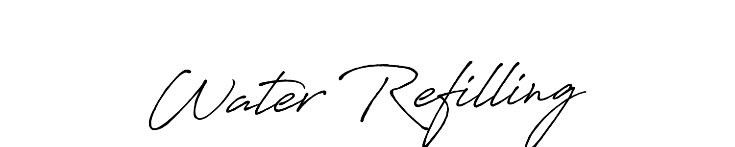 The best way (Antro_Vectra_Bolder) to make a short signature is to pick only two or three words in your name. The name Water Refilling include a total of six letters. For converting this name. Water Refilling signature style 7 images and pictures png