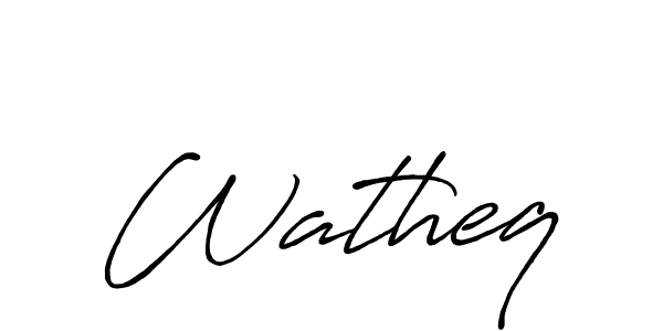 Also we have Watheq name is the best signature style. Create professional handwritten signature collection using Antro_Vectra_Bolder autograph style. Watheq signature style 7 images and pictures png