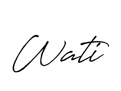 How to make Wati signature? Antro_Vectra_Bolder is a professional autograph style. Create handwritten signature for Wati name. Wati signature style 7 images and pictures png