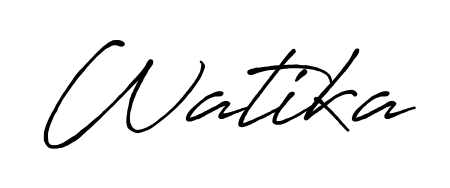 Quickly download Watika name signature in high-resolution PNG using Antro_Vectra_Bolder style. Ready to insert into PDFs and online applications. Watika signature style 7 images and pictures png