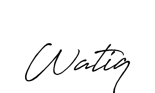 Make a beautiful signature design for name Watiq. With this signature (Antro_Vectra_Bolder) style, you can create a handwritten signature for free. Watiq signature style 7 images and pictures png