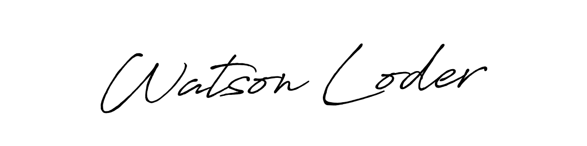 Watson Loder stylish signature style. Best Handwritten Sign (Antro_Vectra_Bolder) for my name. Handwritten Signature Collection Ideas for my name Watson Loder. Watson Loder signature style 7 images and pictures png