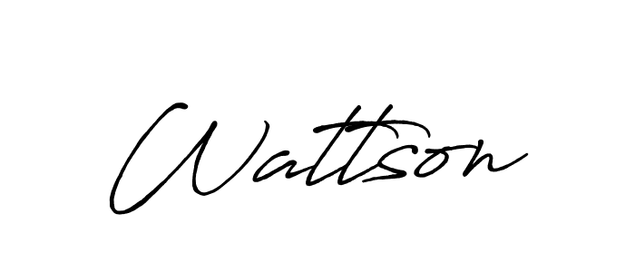 Make a beautiful signature design for name Wattson. With this signature (Antro_Vectra_Bolder) style, you can create a handwritten signature for free. Wattson signature style 7 images and pictures png