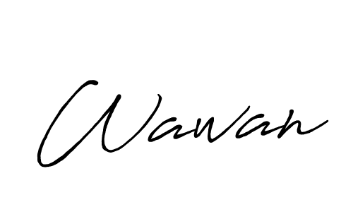 How to make Wawan name signature. Use Antro_Vectra_Bolder style for creating short signs online. This is the latest handwritten sign. Wawan signature style 7 images and pictures png