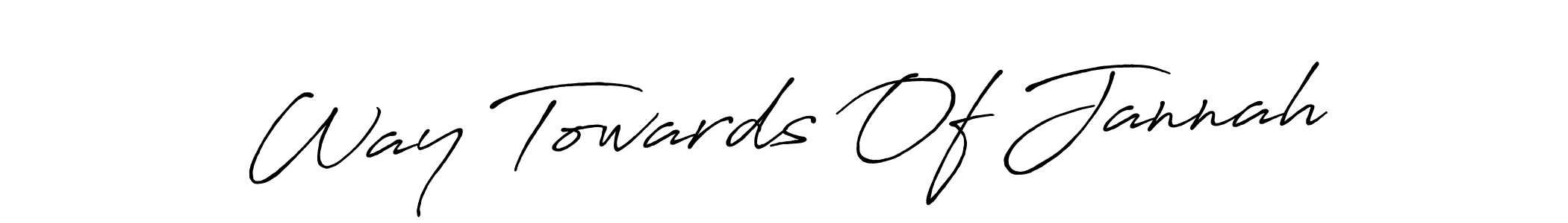 How to make Way Towards Of Jannah name signature. Use Antro_Vectra_Bolder style for creating short signs online. This is the latest handwritten sign. Way Towards Of Jannah signature style 7 images and pictures png
