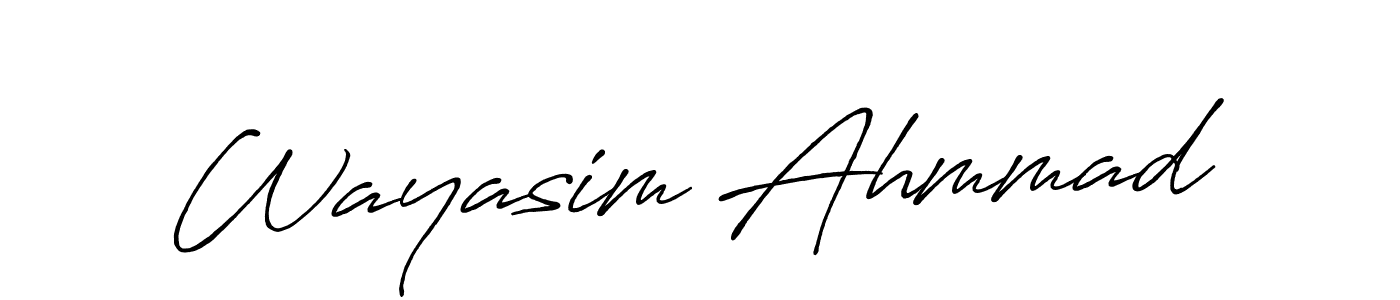 How to make Wayasim Ahmmad name signature. Use Antro_Vectra_Bolder style for creating short signs online. This is the latest handwritten sign. Wayasim Ahmmad signature style 7 images and pictures png