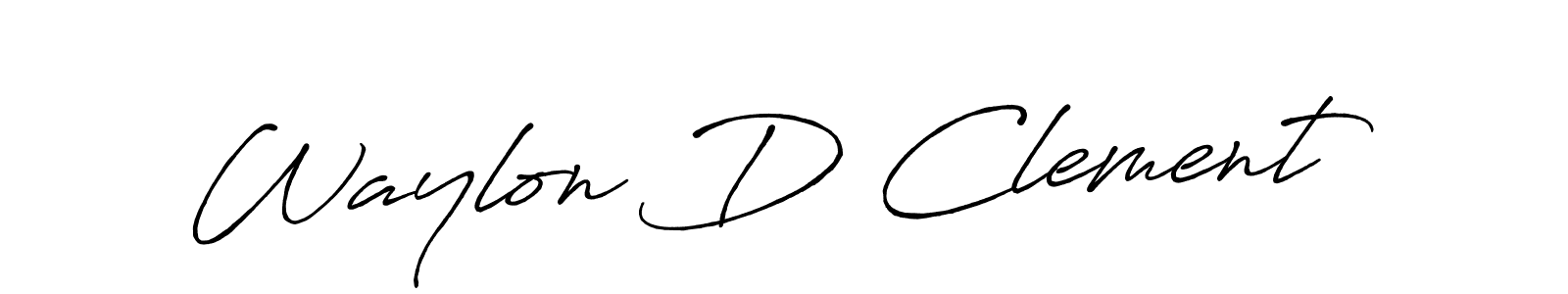 Make a beautiful signature design for name Waylon D Clement. With this signature (Antro_Vectra_Bolder) style, you can create a handwritten signature for free. Waylon D Clement signature style 7 images and pictures png