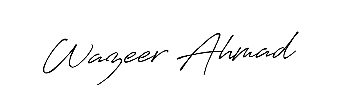 Design your own signature with our free online signature maker. With this signature software, you can create a handwritten (Antro_Vectra_Bolder) signature for name Wazeer Ahmad. Wazeer Ahmad signature style 7 images and pictures png