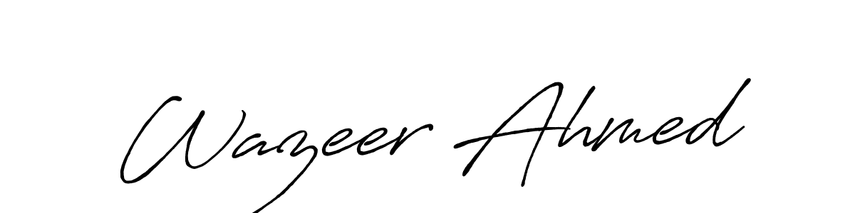 Use a signature maker to create a handwritten signature online. With this signature software, you can design (Antro_Vectra_Bolder) your own signature for name Wazeer Ahmed. Wazeer Ahmed signature style 7 images and pictures png