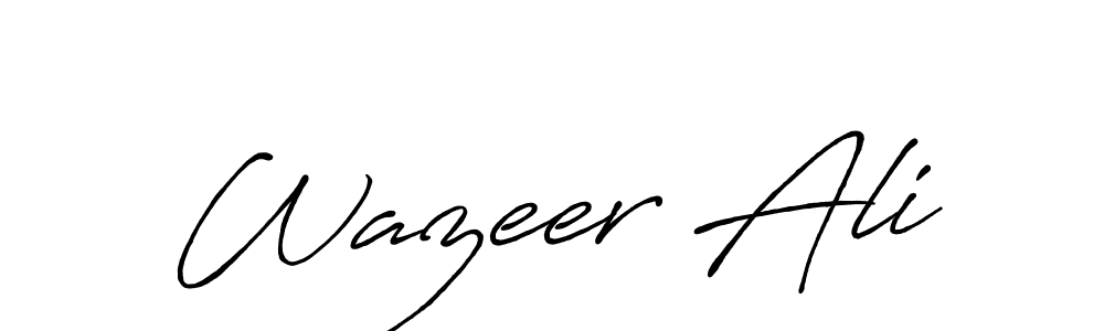 How to make Wazeer Ali signature? Antro_Vectra_Bolder is a professional autograph style. Create handwritten signature for Wazeer Ali name. Wazeer Ali signature style 7 images and pictures png