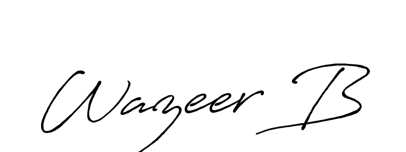 You should practise on your own different ways (Antro_Vectra_Bolder) to write your name (Wazeer B) in signature. don't let someone else do it for you. Wazeer B signature style 7 images and pictures png