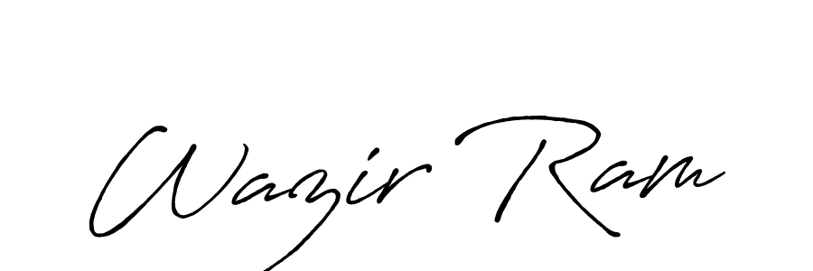 Use a signature maker to create a handwritten signature online. With this signature software, you can design (Antro_Vectra_Bolder) your own signature for name Wazir Ram. Wazir Ram signature style 7 images and pictures png