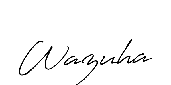 Use a signature maker to create a handwritten signature online. With this signature software, you can design (Antro_Vectra_Bolder) your own signature for name Wazuha. Wazuha signature style 7 images and pictures png