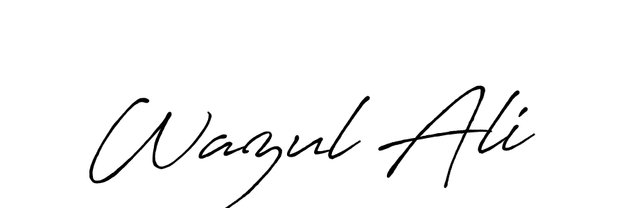 Create a beautiful signature design for name Wazul Ali. With this signature (Antro_Vectra_Bolder) fonts, you can make a handwritten signature for free. Wazul Ali signature style 7 images and pictures png