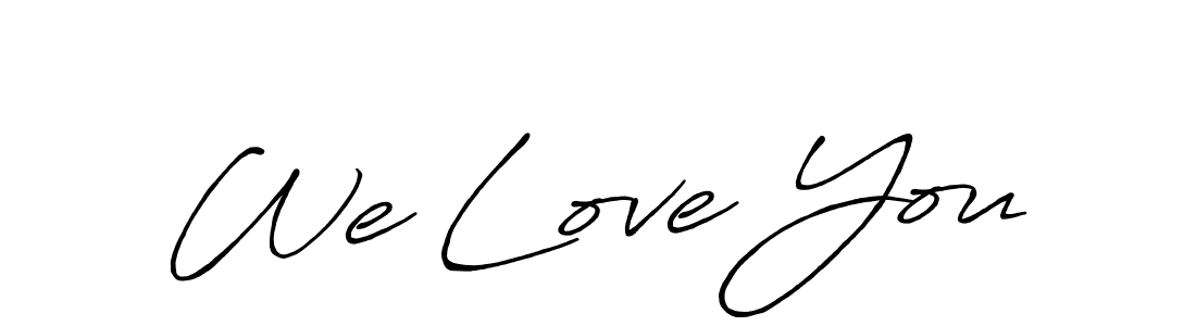 Similarly Antro_Vectra_Bolder is the best handwritten signature design. Signature creator online .You can use it as an online autograph creator for name We Love You. We Love You signature style 7 images and pictures png