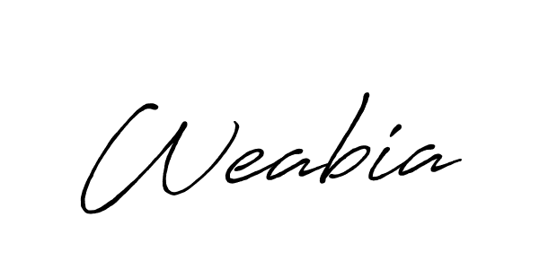 Use a signature maker to create a handwritten signature online. With this signature software, you can design (Antro_Vectra_Bolder) your own signature for name Weabia. Weabia signature style 7 images and pictures png