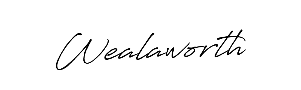 Use a signature maker to create a handwritten signature online. With this signature software, you can design (Antro_Vectra_Bolder) your own signature for name Wealaworth. Wealaworth signature style 7 images and pictures png