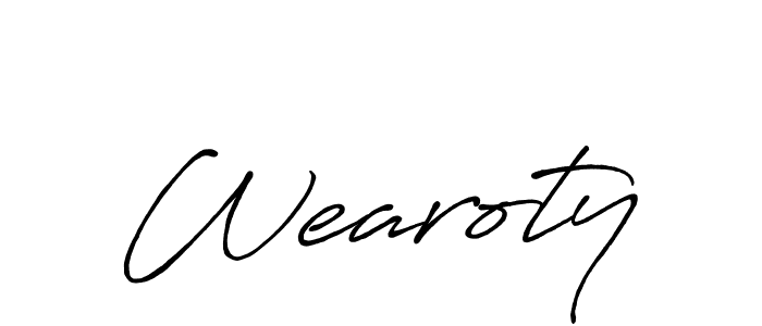 Make a beautiful signature design for name Wearoty. Use this online signature maker to create a handwritten signature for free. Wearoty signature style 7 images and pictures png