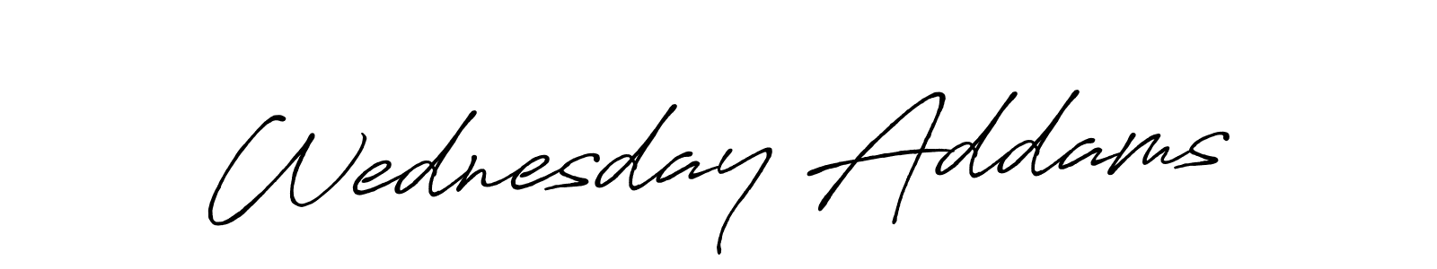 Use a signature maker to create a handwritten signature online. With this signature software, you can design (Antro_Vectra_Bolder) your own signature for name Wednesday Addams. Wednesday Addams signature style 7 images and pictures png