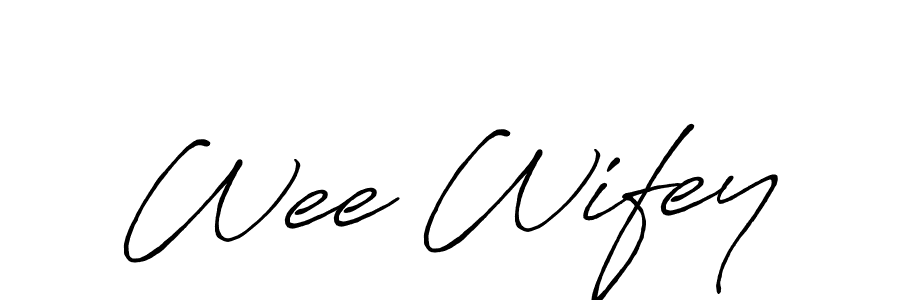 Use a signature maker to create a handwritten signature online. With this signature software, you can design (Antro_Vectra_Bolder) your own signature for name Wee Wifey. Wee Wifey signature style 7 images and pictures png