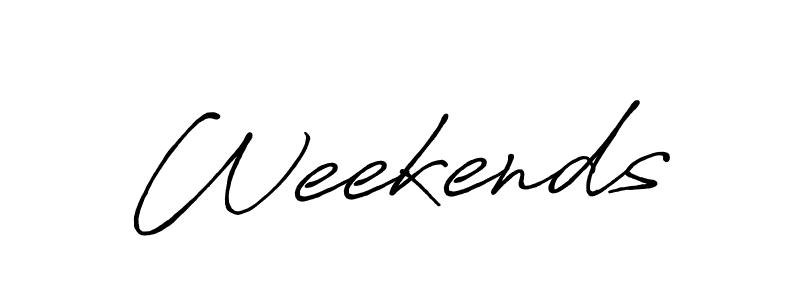 How to make Weekends name signature. Use Antro_Vectra_Bolder style for creating short signs online. This is the latest handwritten sign. Weekends signature style 7 images and pictures png