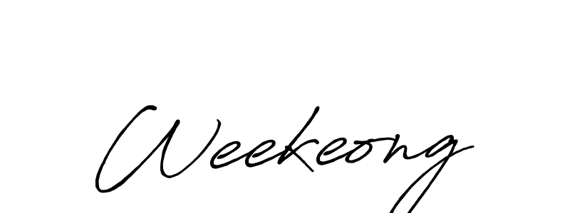 How to make Weekeong name signature. Use Antro_Vectra_Bolder style for creating short signs online. This is the latest handwritten sign. Weekeong signature style 7 images and pictures png