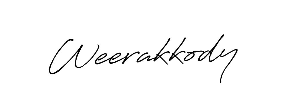 Make a beautiful signature design for name Weerakkody. With this signature (Antro_Vectra_Bolder) style, you can create a handwritten signature for free. Weerakkody signature style 7 images and pictures png