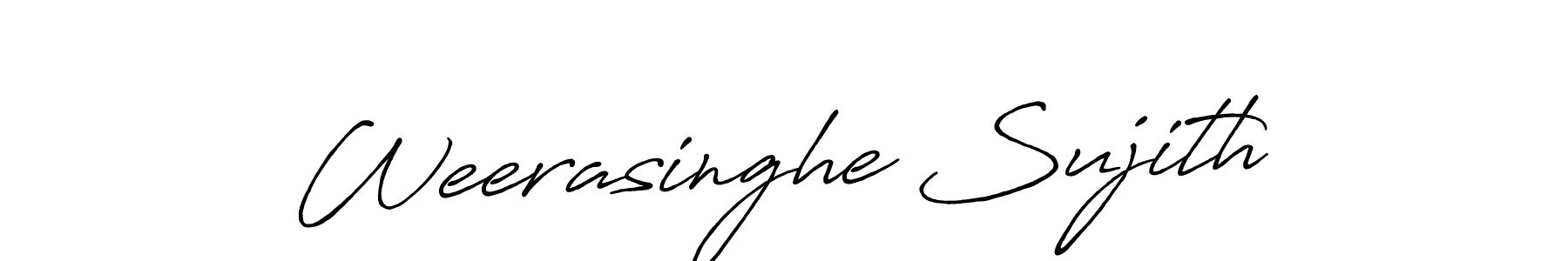 Create a beautiful signature design for name Weerasinghe Sujith. With this signature (Antro_Vectra_Bolder) fonts, you can make a handwritten signature for free. Weerasinghe Sujith signature style 7 images and pictures png