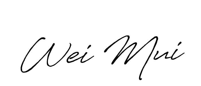 Design your own signature with our free online signature maker. With this signature software, you can create a handwritten (Antro_Vectra_Bolder) signature for name Wei Mui. Wei Mui signature style 7 images and pictures png