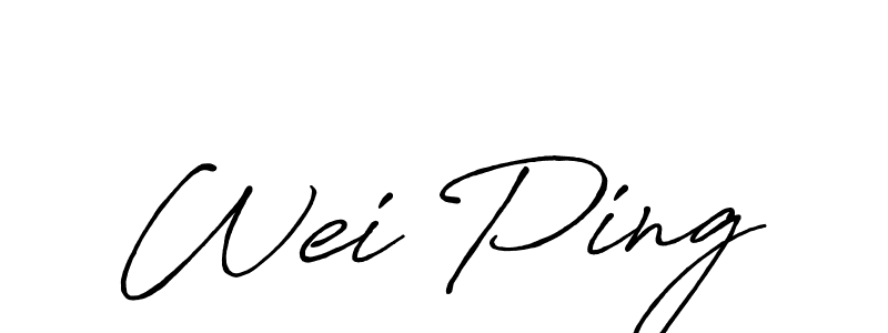 It looks lik you need a new signature style for name Wei Ping. Design unique handwritten (Antro_Vectra_Bolder) signature with our free signature maker in just a few clicks. Wei Ping signature style 7 images and pictures png