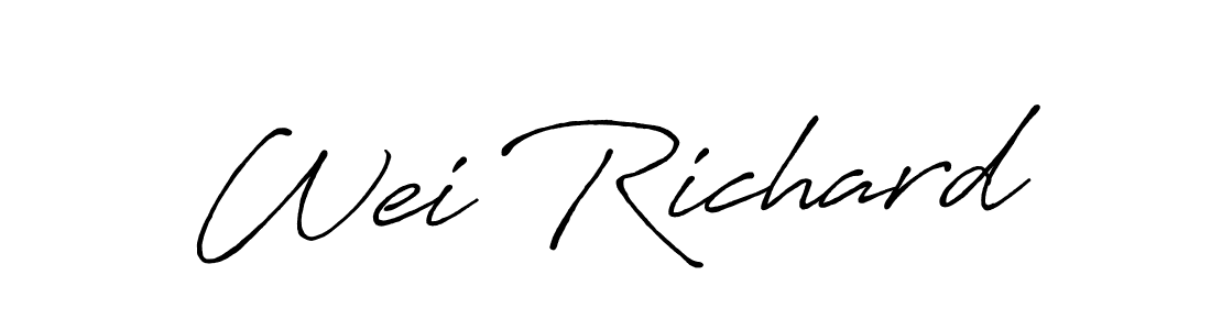 This is the best signature style for the Wei Richard name. Also you like these signature font (Antro_Vectra_Bolder). Mix name signature. Wei Richard signature style 7 images and pictures png