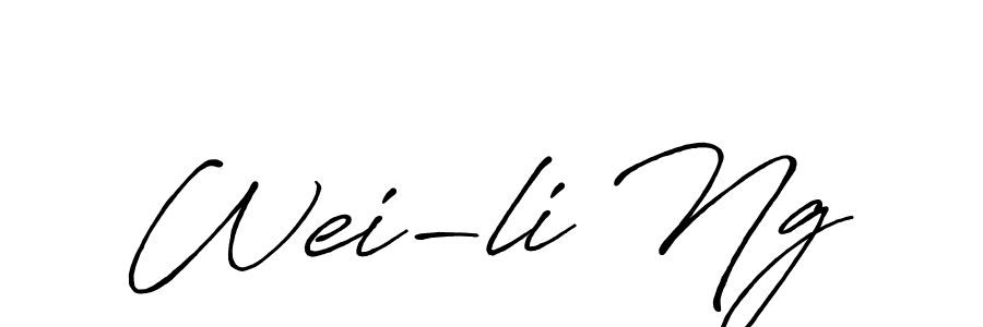 It looks lik you need a new signature style for name Wei-li Ng. Design unique handwritten (Antro_Vectra_Bolder) signature with our free signature maker in just a few clicks. Wei-li Ng signature style 7 images and pictures png