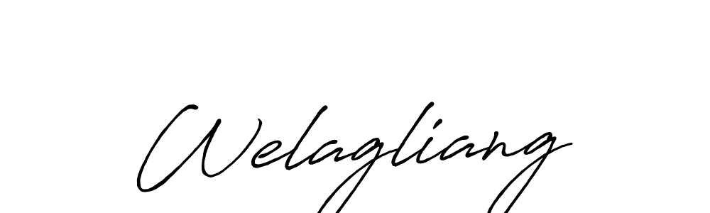 if you are searching for the best signature style for your name Welagliang. so please give up your signature search. here we have designed multiple signature styles  using Antro_Vectra_Bolder. Welagliang signature style 7 images and pictures png