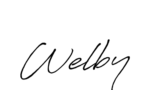 You should practise on your own different ways (Antro_Vectra_Bolder) to write your name (Welby) in signature. don't let someone else do it for you. Welby signature style 7 images and pictures png