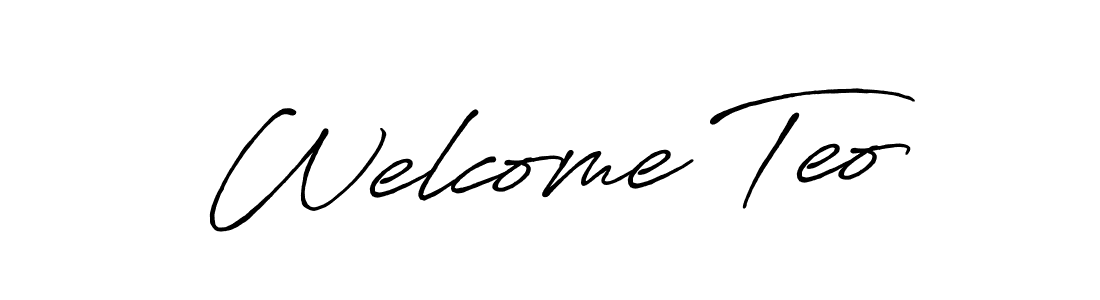How to Draw Welcome Teo signature style? Antro_Vectra_Bolder is a latest design signature styles for name Welcome Teo. Welcome Teo signature style 7 images and pictures png