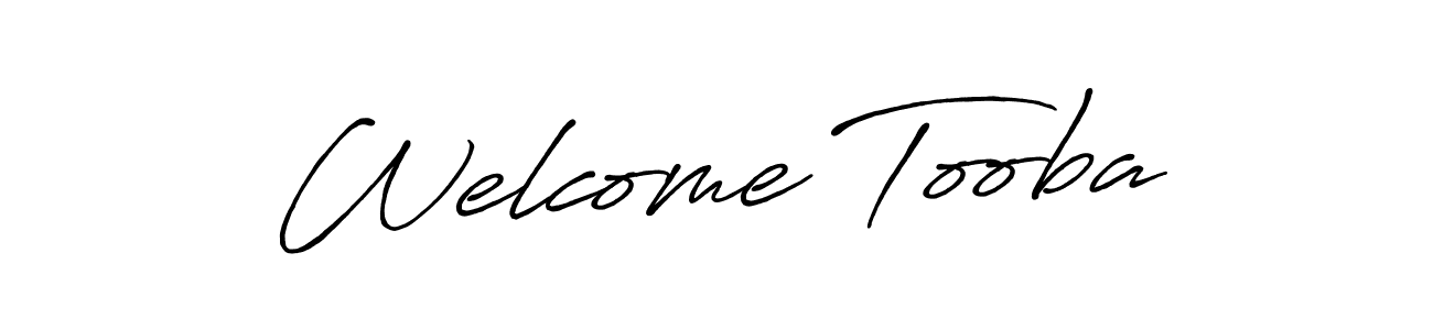 Also You can easily find your signature by using the search form. We will create Welcome Tooba name handwritten signature images for you free of cost using Antro_Vectra_Bolder sign style. Welcome Tooba signature style 7 images and pictures png