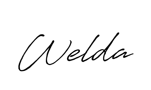 How to make Welda signature? Antro_Vectra_Bolder is a professional autograph style. Create handwritten signature for Welda name. Welda signature style 7 images and pictures png