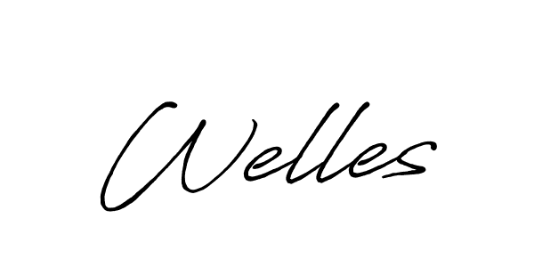 Create a beautiful signature design for name Welles. With this signature (Antro_Vectra_Bolder) fonts, you can make a handwritten signature for free. Welles signature style 7 images and pictures png