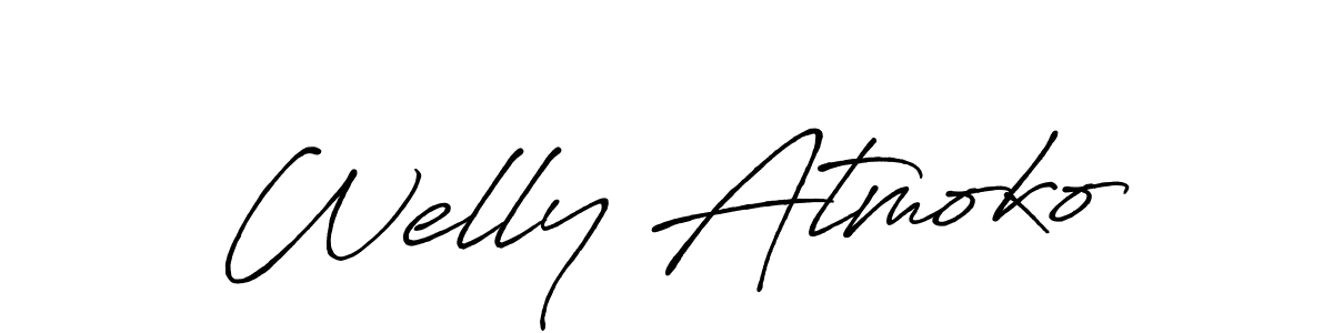 How to make Welly Atmoko signature? Antro_Vectra_Bolder is a professional autograph style. Create handwritten signature for Welly Atmoko name. Welly Atmoko signature style 7 images and pictures png
