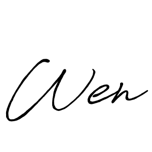 How to make Wen signature? Antro_Vectra_Bolder is a professional autograph style. Create handwritten signature for Wen name. Wen signature style 7 images and pictures png