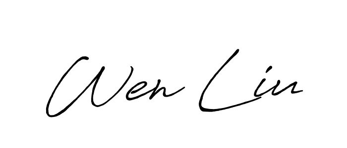 Design your own signature with our free online signature maker. With this signature software, you can create a handwritten (Antro_Vectra_Bolder) signature for name Wen Liu. Wen Liu signature style 7 images and pictures png