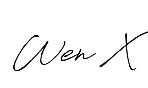 It looks lik you need a new signature style for name Wen X. Design unique handwritten (Antro_Vectra_Bolder) signature with our free signature maker in just a few clicks. Wen X signature style 7 images and pictures png