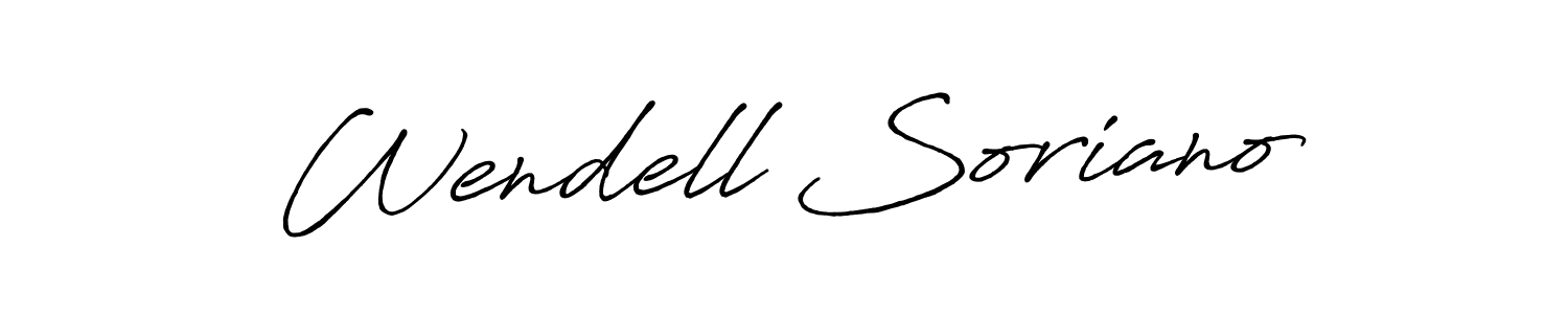 Design your own signature with our free online signature maker. With this signature software, you can create a handwritten (Antro_Vectra_Bolder) signature for name Wendell Soriano. Wendell Soriano signature style 7 images and pictures png