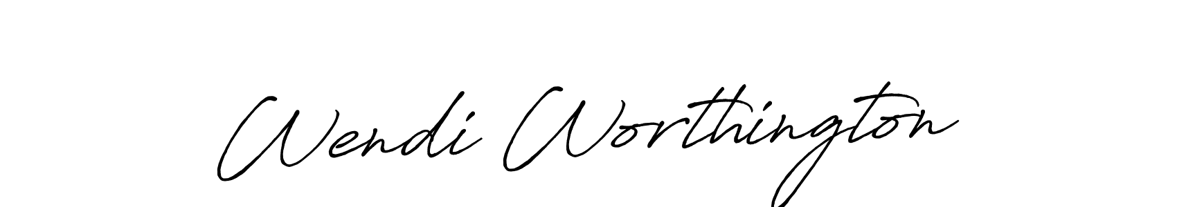 Make a beautiful signature design for name Wendi Worthington. With this signature (Antro_Vectra_Bolder) style, you can create a handwritten signature for free. Wendi Worthington signature style 7 images and pictures png