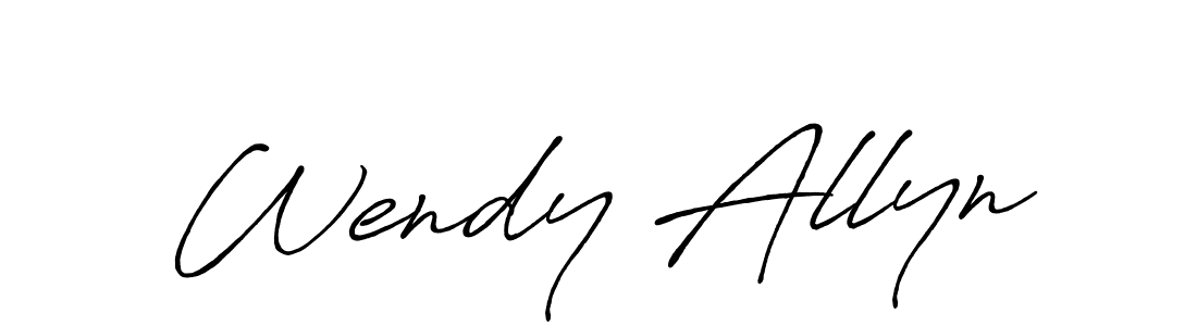 Use a signature maker to create a handwritten signature online. With this signature software, you can design (Antro_Vectra_Bolder) your own signature for name Wendy Allyn. Wendy Allyn signature style 7 images and pictures png