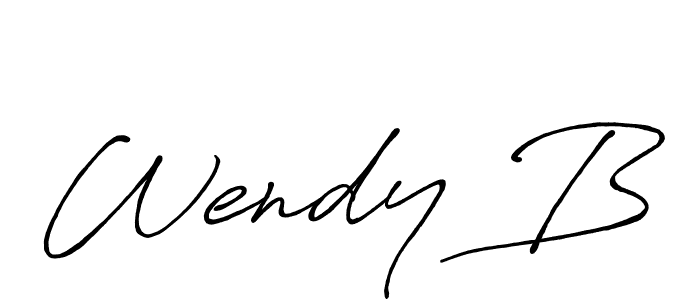 if you are searching for the best signature style for your name Wendy B. so please give up your signature search. here we have designed multiple signature styles  using Antro_Vectra_Bolder. Wendy B signature style 7 images and pictures png