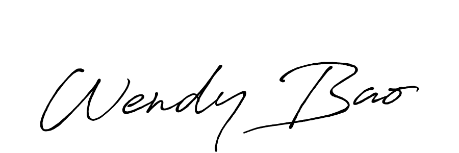 The best way (Antro_Vectra_Bolder) to make a short signature is to pick only two or three words in your name. The name Wendy Bao include a total of six letters. For converting this name. Wendy Bao signature style 7 images and pictures png