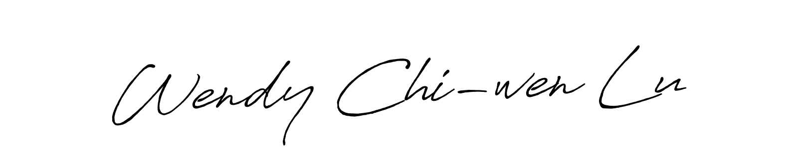 Antro_Vectra_Bolder is a professional signature style that is perfect for those who want to add a touch of class to their signature. It is also a great choice for those who want to make their signature more unique. Get Wendy Chi-wen Lu name to fancy signature for free. Wendy Chi-wen Lu signature style 7 images and pictures png