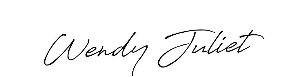 The best way (Antro_Vectra_Bolder) to make a short signature is to pick only two or three words in your name. The name Wendy Juliet include a total of six letters. For converting this name. Wendy Juliet signature style 7 images and pictures png