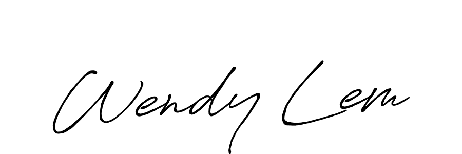 Create a beautiful signature design for name Wendy Lem. With this signature (Antro_Vectra_Bolder) fonts, you can make a handwritten signature for free. Wendy Lem signature style 7 images and pictures png